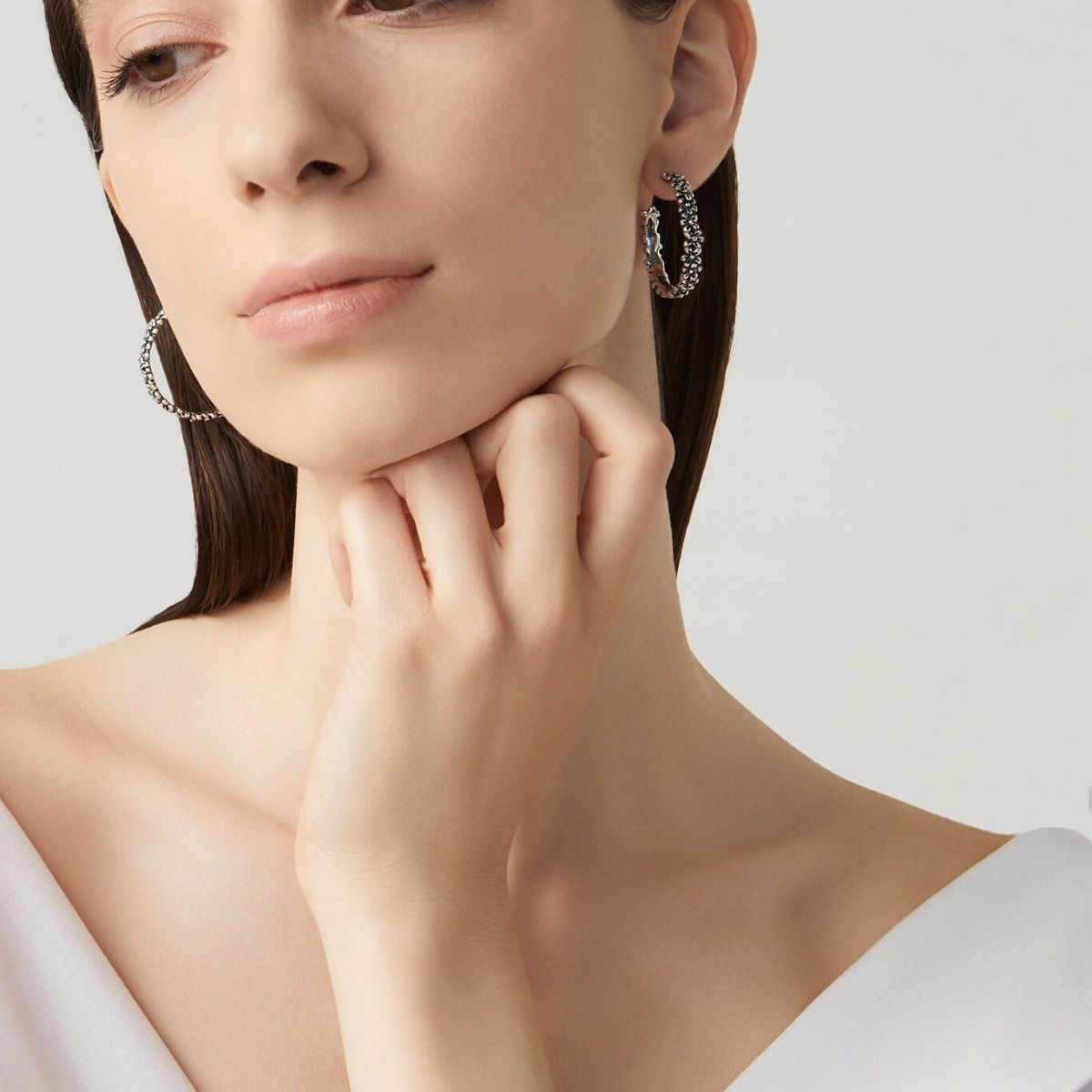 Orecchini Cerchio Margherite Medi GIOVANNI RASPINI