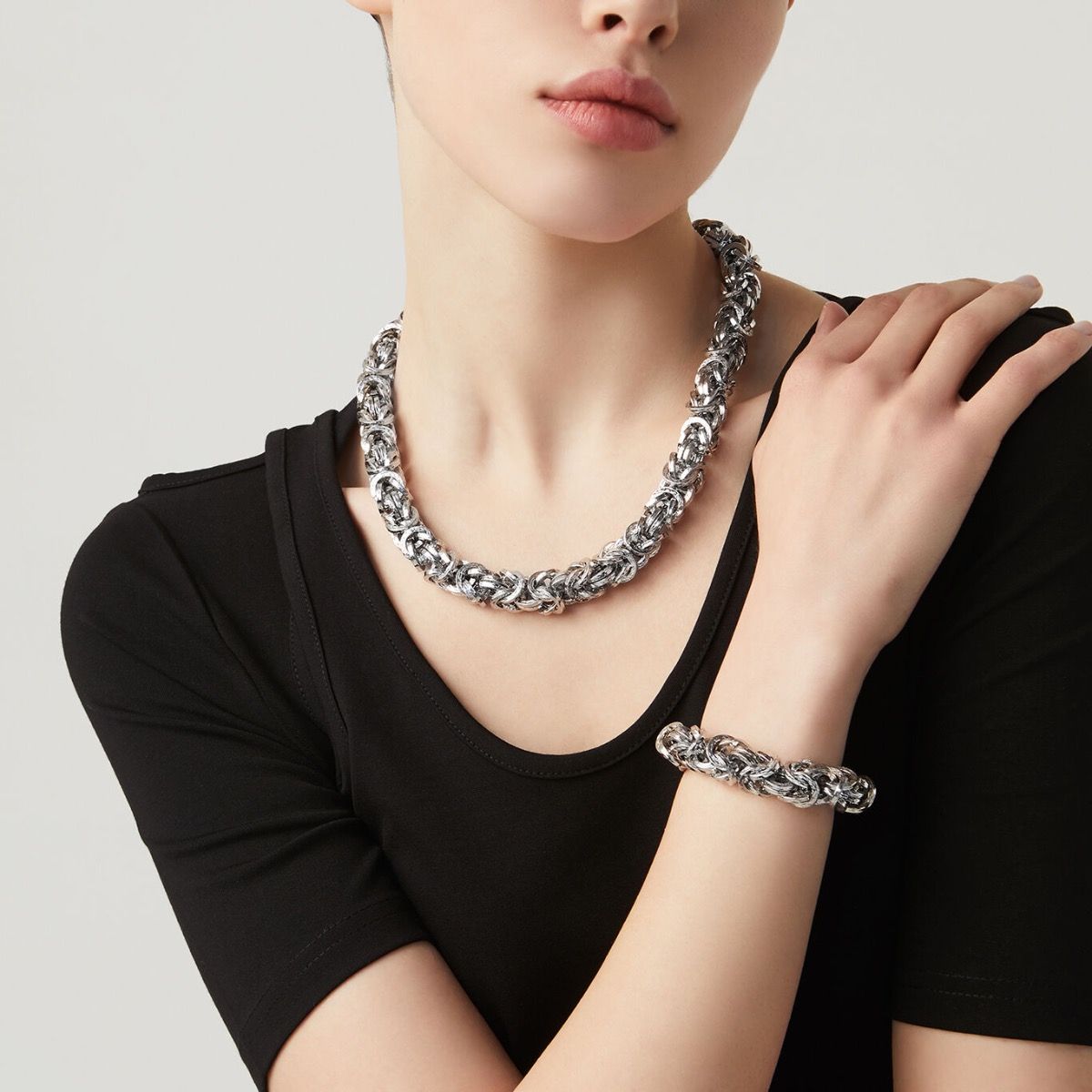 Bracciale Maglia Bizantina Martellata GIOVANNI RASPINI