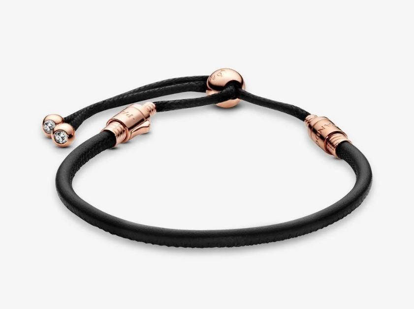 Bracciale Pandora Rose in Pelle Nera