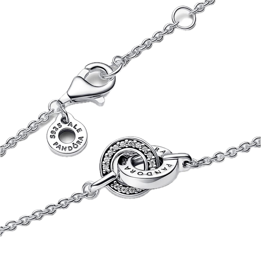 Bracciale CERCHI INTRECCIATI Pavé Pandora-592742C01-18