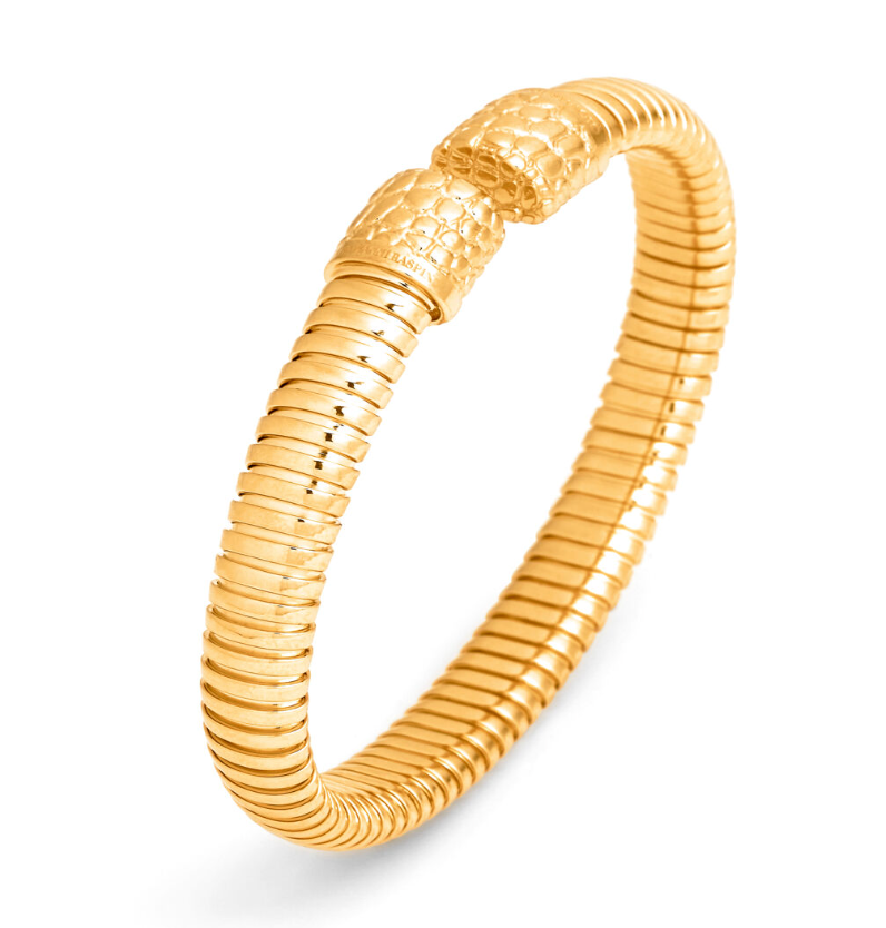 Bracciale TUBOGAS CROCO DORATO MEDIO Giovanni Raspini