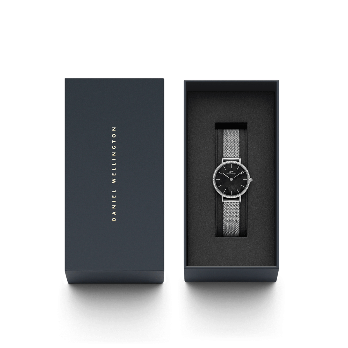 Orologio Petite Lumine Bezel Sterling Black Mop DANIEL WELLINGTON