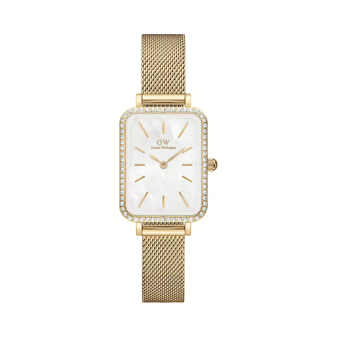 Orologio solo tempo QUADRO LUMINE BEZEL EVERGOLD MOP Daniel Wellington