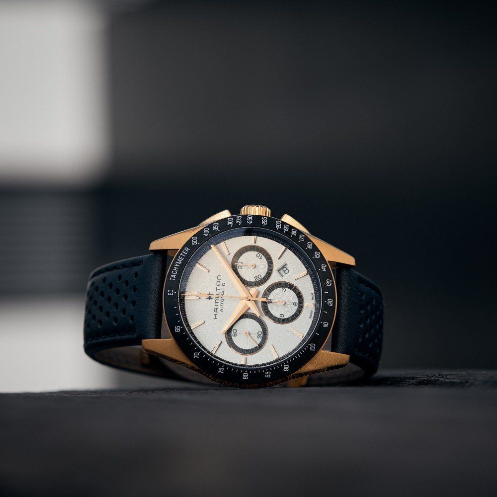 Orologio automatico Chrono HAMILTON JAZZMASTER PERFORMER 42mm Gold Rose