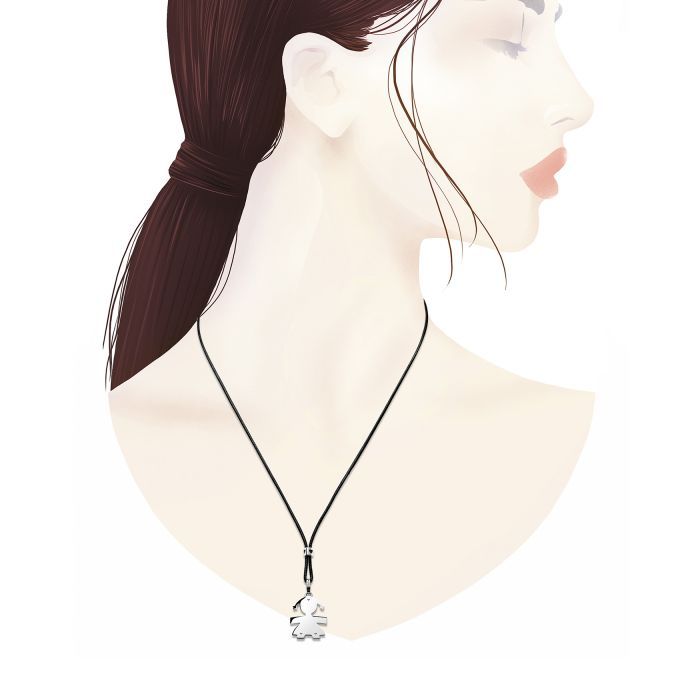 Ciondolo Bimba Oro Bianco LEBEBE&