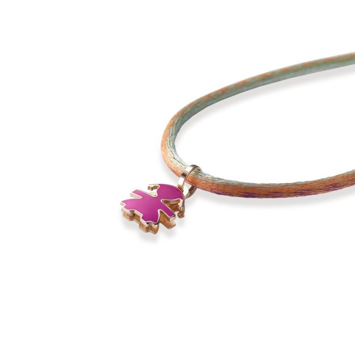 Ciondolo Bimba Oro Rosa e Smalto Viola Mini LEBEBE&