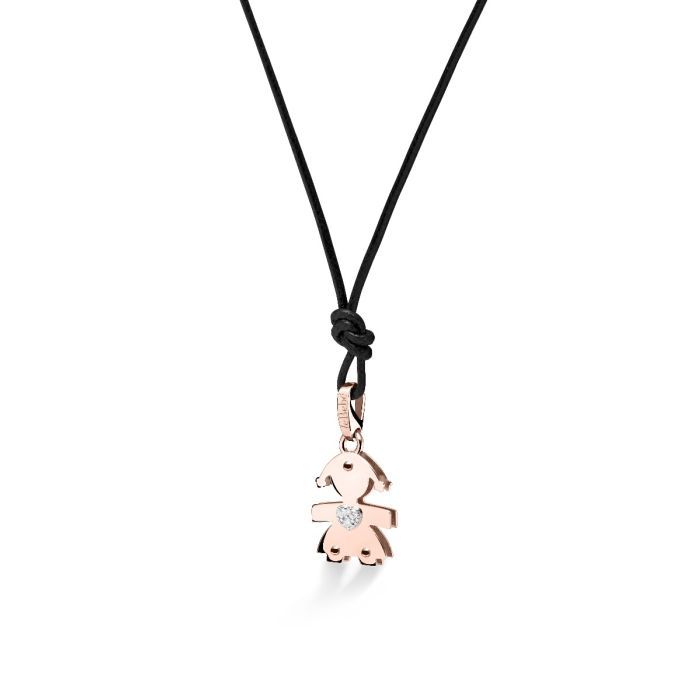 Ciondolo Bimba Oro Rosa E Diamanti LEBEBE&