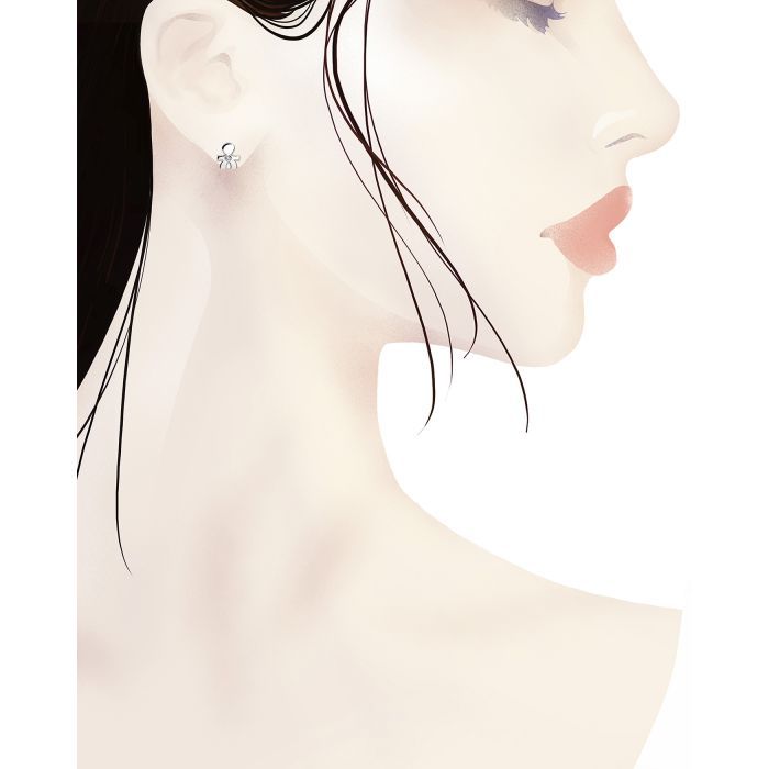 Orecchino Bimbo Oro Bianco E Diamante LEBEBE&