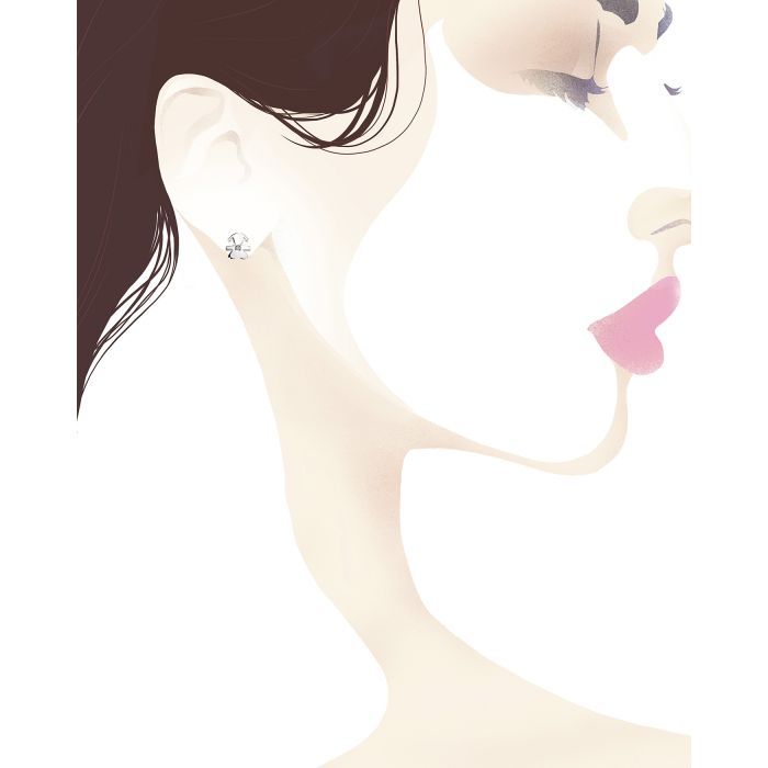 Orecchino Bimba Oro Bianco E Diamante LEBEBE&