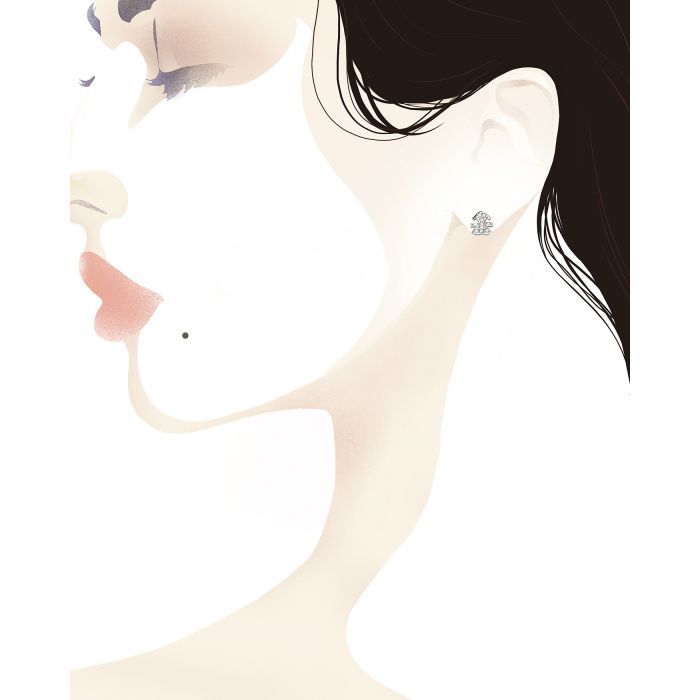 Orecchino Bimba Oro Bianco e Pavè di Diamanti LEBEBE&