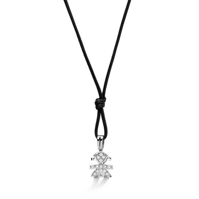 Ciondolo Micro Bimba Oro Bianco E Diamanti LEBEBE&