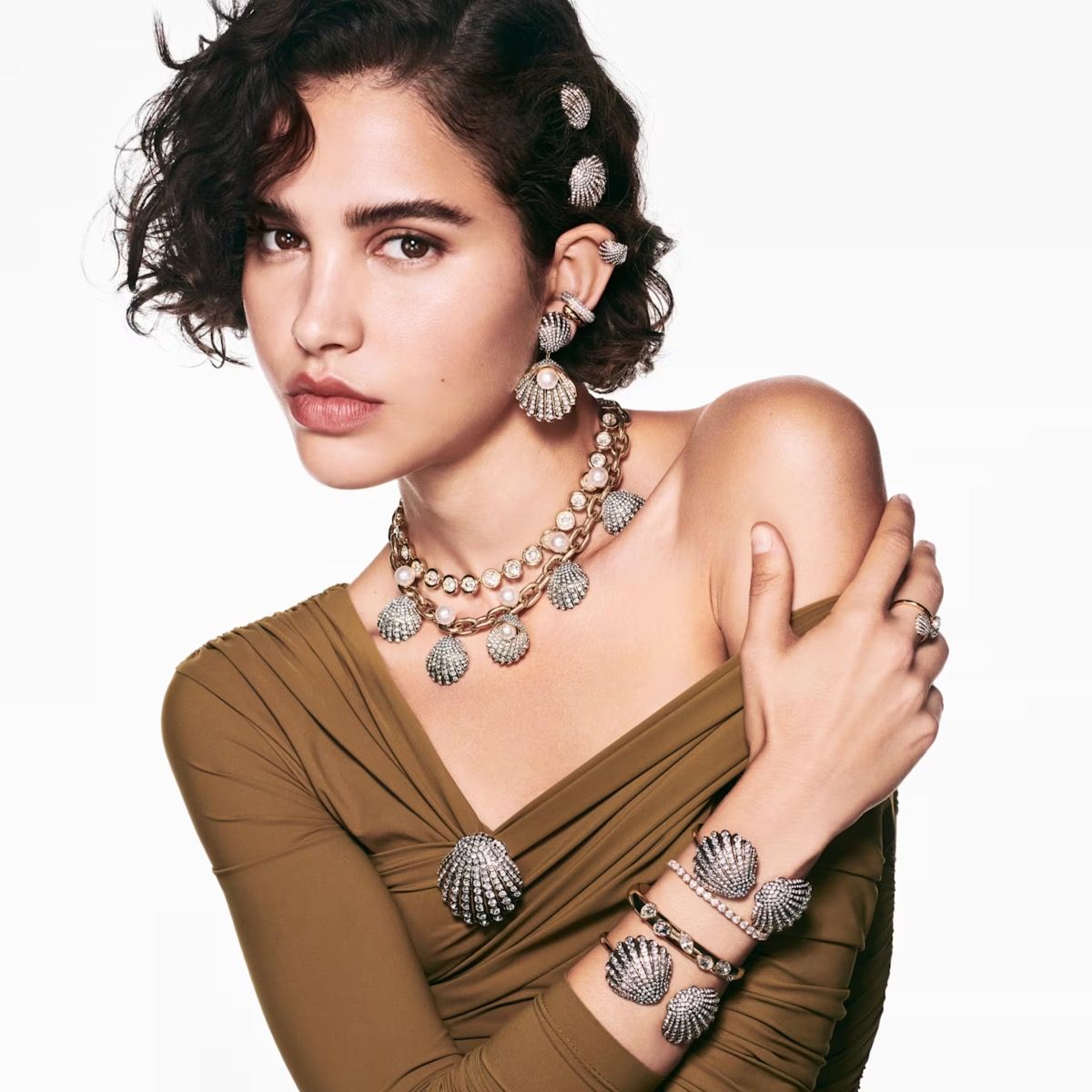 Orecchini lobo IDYLLIA CONCHIGLIA Swarovski