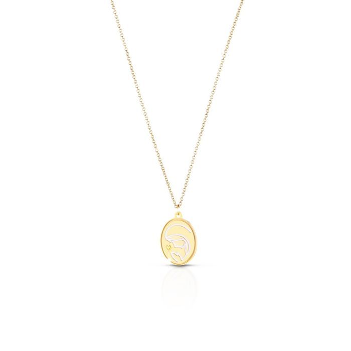 Collana Oro Giallo Madonnina e Cuore LEBEBE&