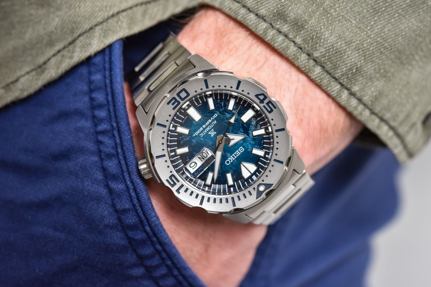 Orologio automatico SEIKO Prospex Monster Save The Ocean Blu