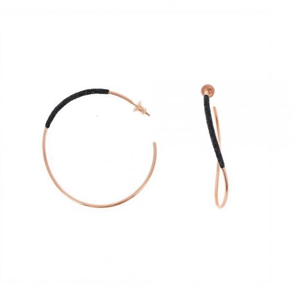 Orecchini CERCHIO ONDULATO POLVERE NERA Pesavento