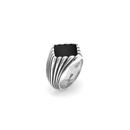 Anello Rigato Onice GIOVANNI RASPINI