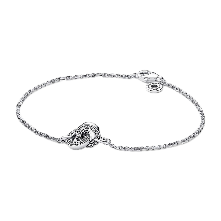 Bracciale CERCHI INTRECCIATI Pavé Pandora-592742C01-18