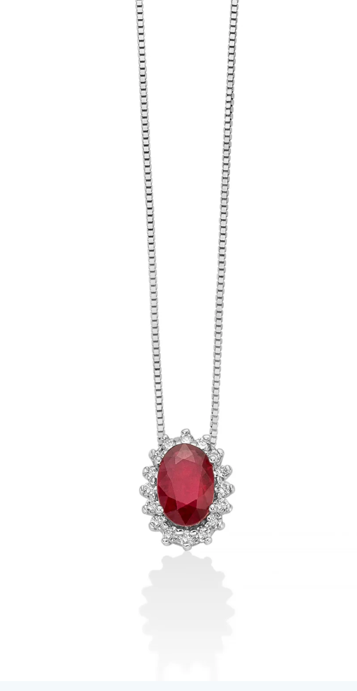 Collana Donna RUBINO E DIAMANTI Miluna