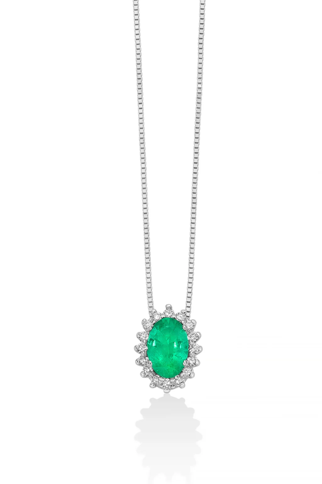 Collana Donna SMERALDO E DIAMANTI Miluna