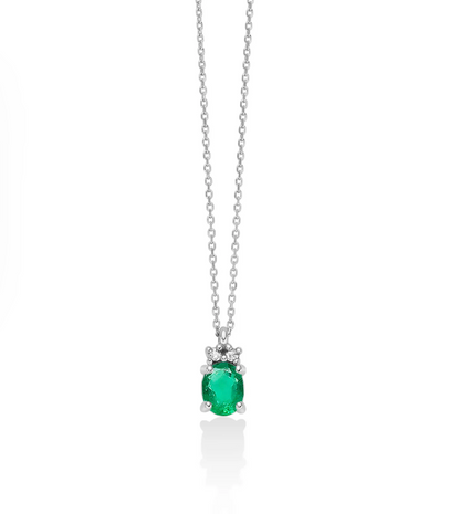 Collana Donna SMERALDO E DIAMANTI Miluna