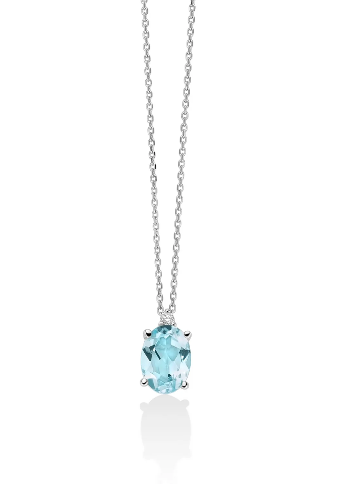 Collana Donna GEMMA DEL CIELO OVALE E DIAMANTE Miluna