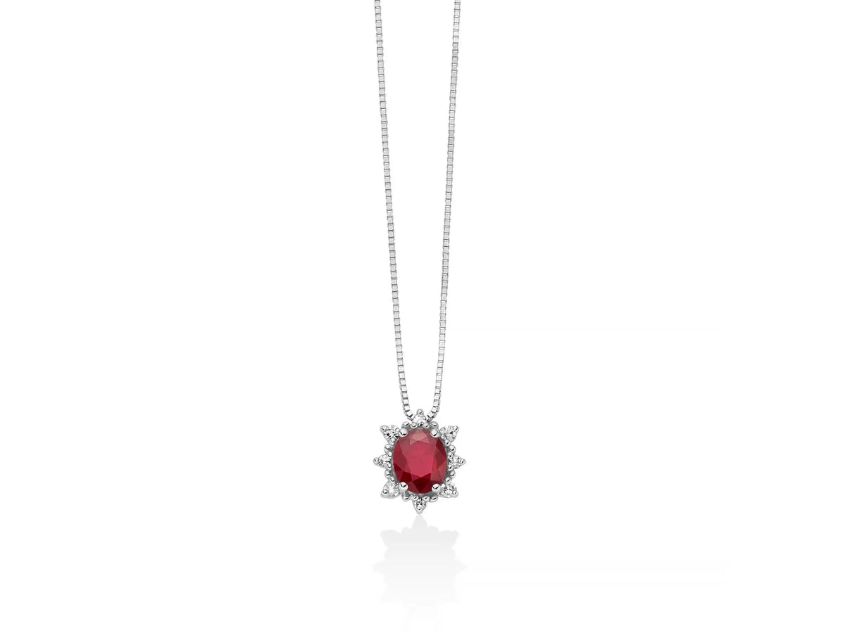Collana Donna RUBINO E DIAMANTI Miluna