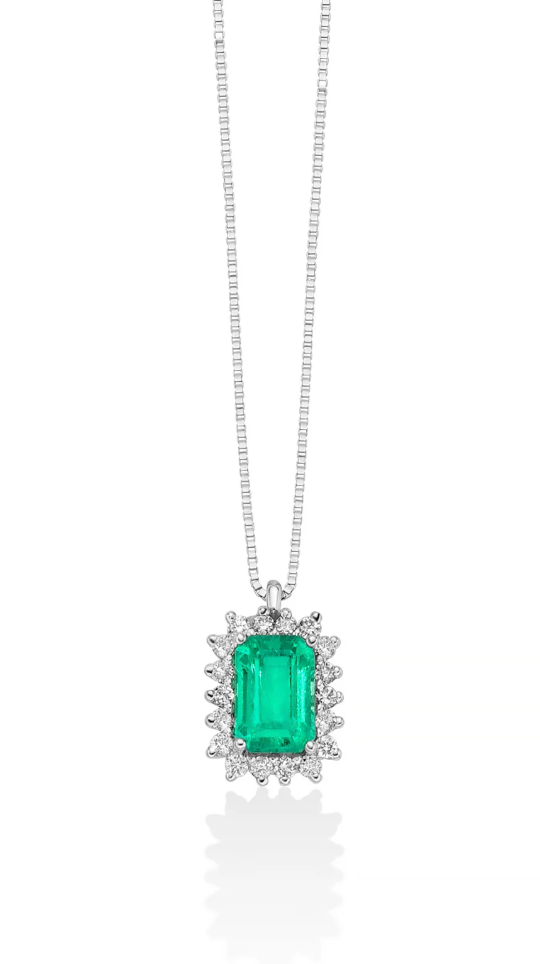 Collana Donna SMERALDO E DIAMANTI Miluna