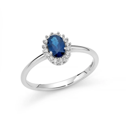 Anello Donna ZAFFIRO E DIAMANTI Miluna
