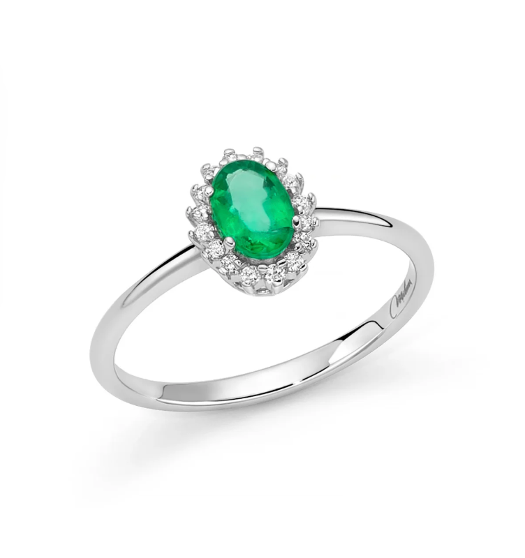 Anello Donna SMERALDO E DIAMANTI Miluna