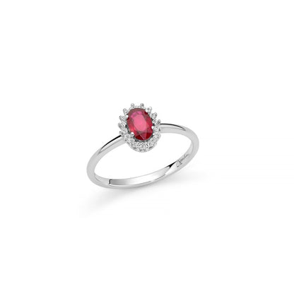 Anello Donna RUBINO E DIAMANTI Miluna