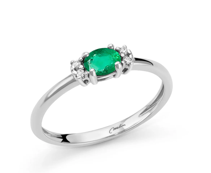 Anello Donna SMERALDO E DIAMANTI Miluna