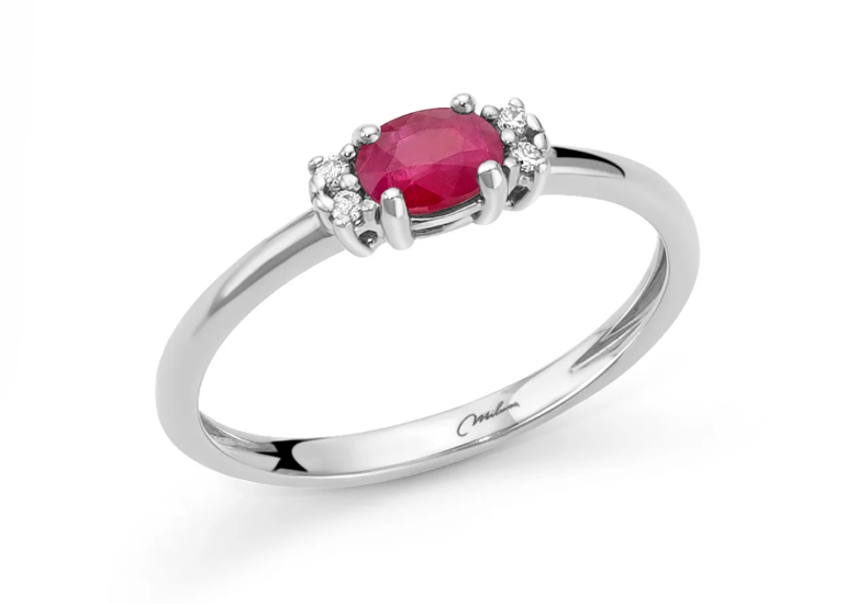 Anello Donna RUBINO E DIAMANTI Miluna