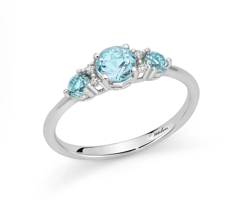 Anello Donna SCALARE GEMMA DEL CIELO E DIAMANTI Miluna