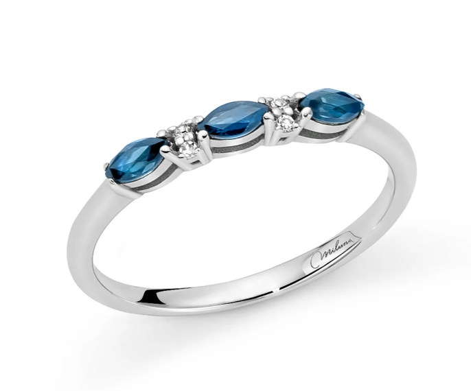 Anello TRILOGY ZAFFIRI E DIAMANTI Miluna