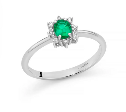 Anello Donna SMERALDO E DIAMANTI Miluna