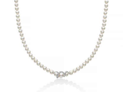 Collana Donna FILO PERLE E DIAMANTI Miluna