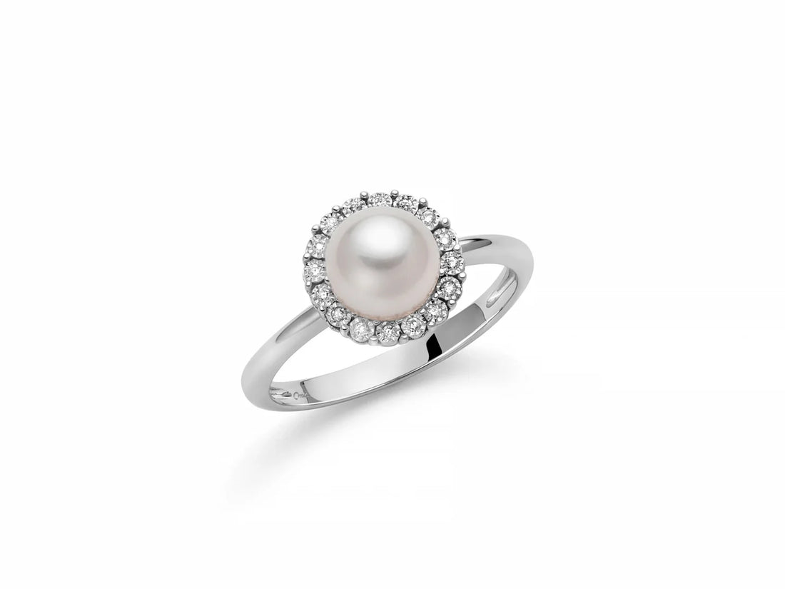 Anello Donna PERLA E DIAMANTI Miluna