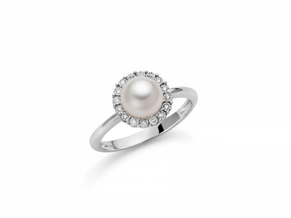 Anello Donna PERLA E DIAMANTI Miluna
