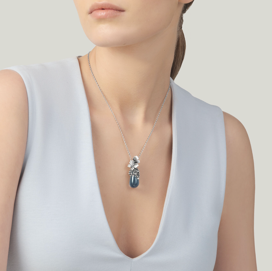 Collana PENDENTE GOCCIA FARFALLE Giovanni Raspini