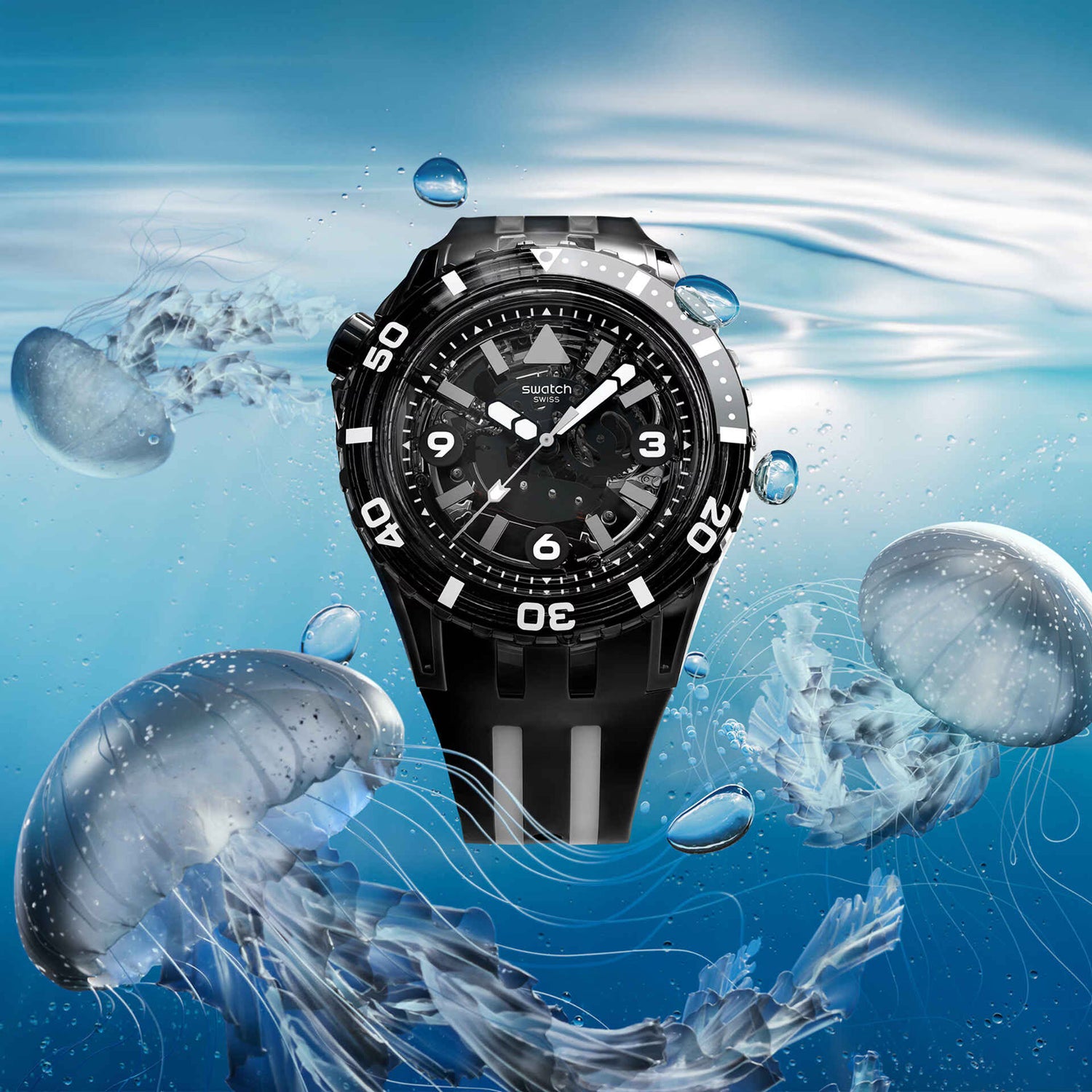 Orologio SWATCH Scuba BLACK SEA NETTLE