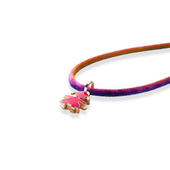 Ciondolo Mini Bimba Oro Rosa E Smalto Fucsia LEBEBE&