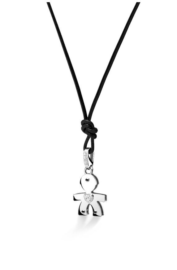 Ciondolo Bimbo Oro Bianco e Diamanti LEBEBE&