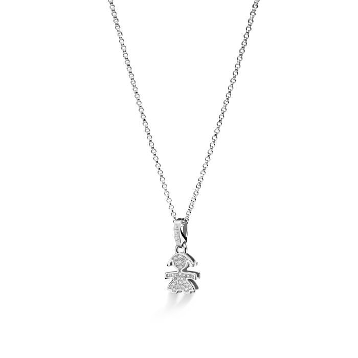 Collana Bimba Oro Bianco E Diamanti LEBEBE&