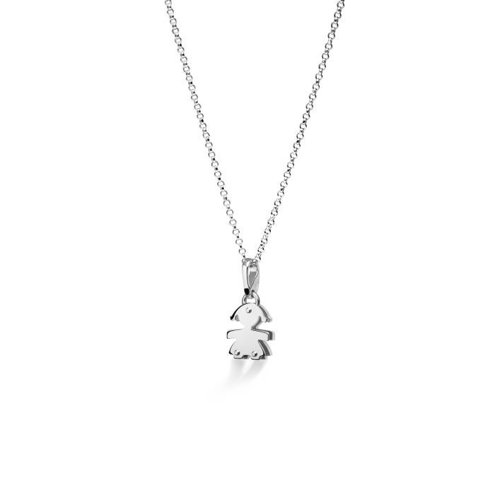 Collana Bimba Oro Bianco E Diamanti LEBEBE&