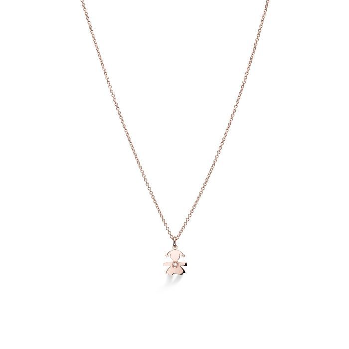 Collana Ciondolo Bimba Oro Rosa E Diamante LEBEBE&