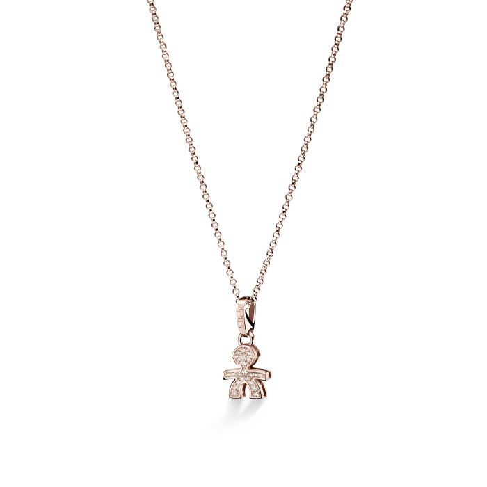 Collana Bimbo Oro Rosa E Diamanti LEBEBE&
