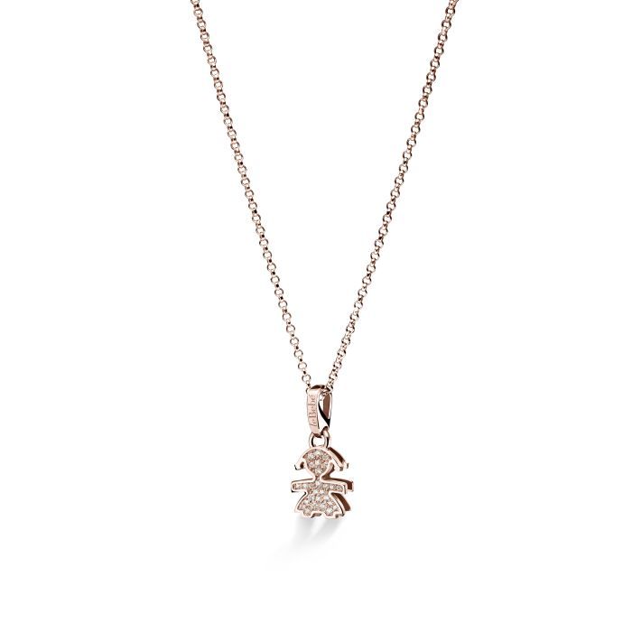 Collana Bimba Oro Rosa e Diamanti LEBEBE&