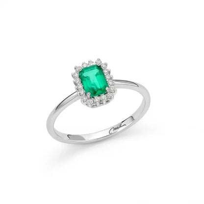 Anello Donna SMERALDO E DIAMANTI Miluna