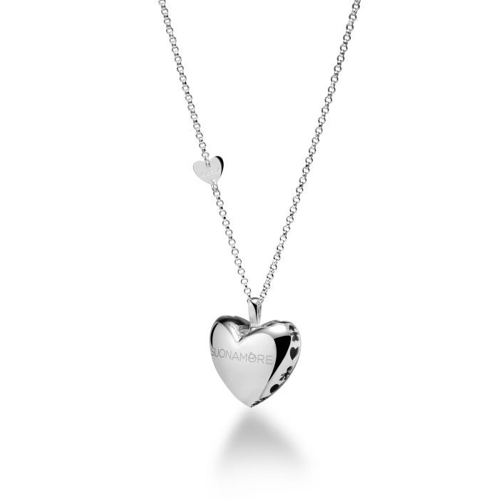 Collana Suonamore Argento Placcato Oro Rosa E Diamantino
