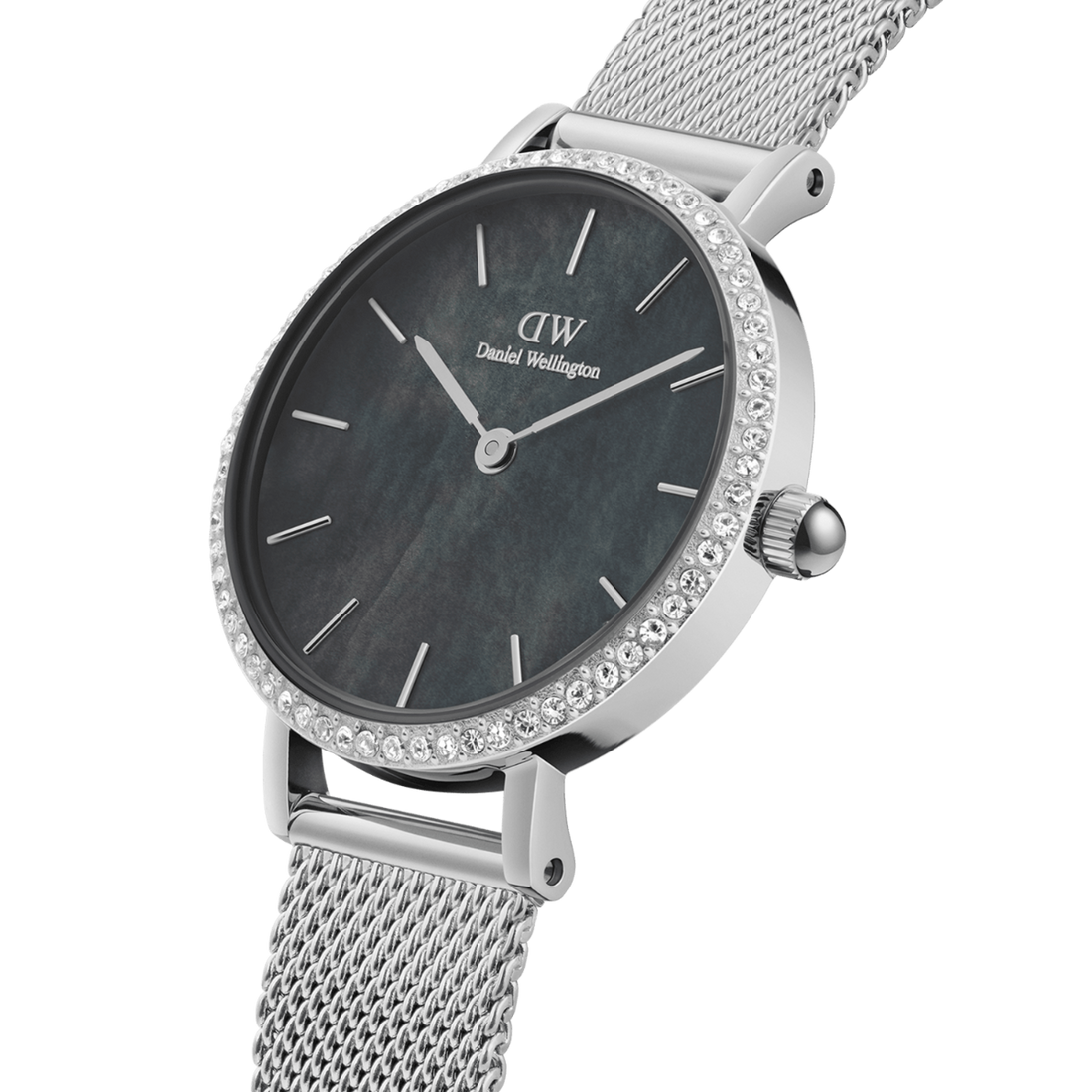 Orologio Petite Lumine Bezel Sterling Black Mop DANIEL WELLINGTON